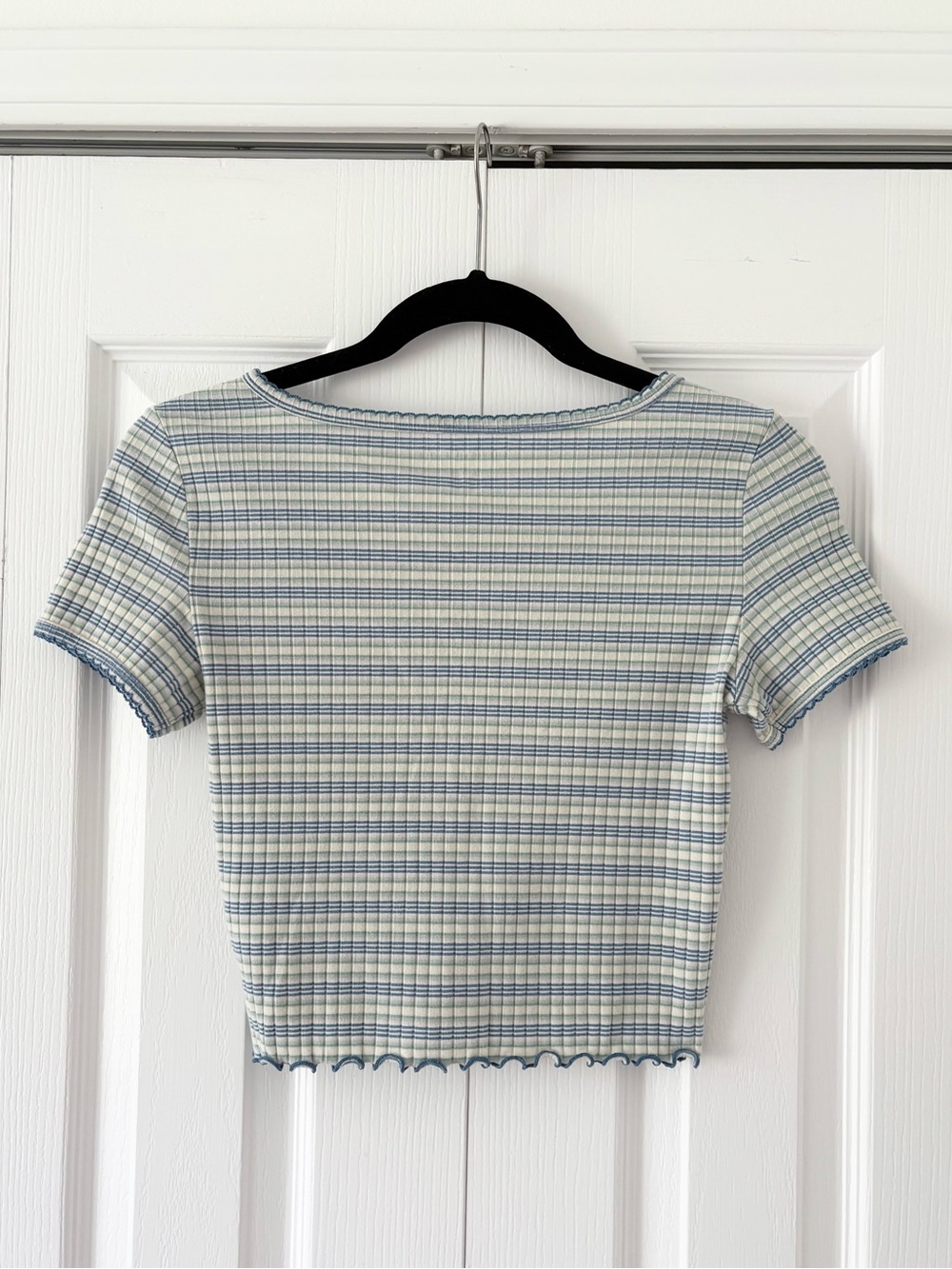 American Eagle Blue and Green Ribbed Top - Picture 2 of 4